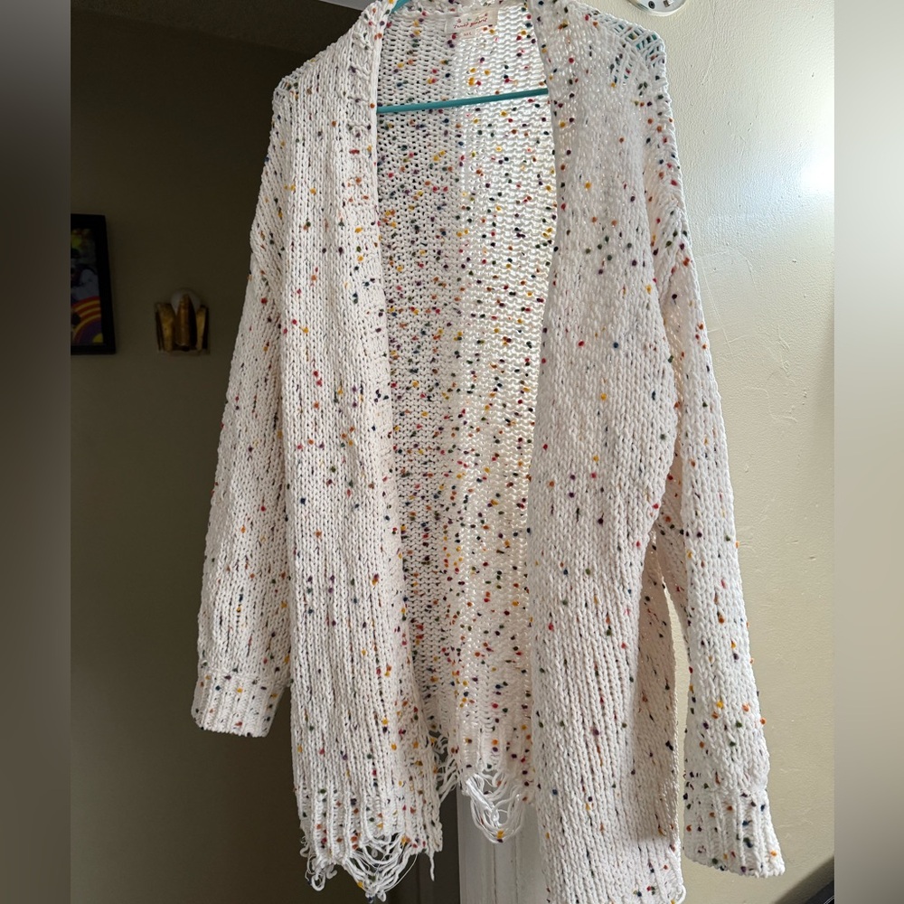 Speckled White Women's Cardigan